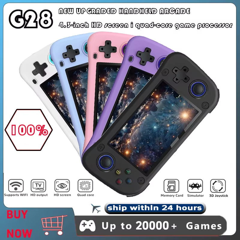 Gaming Console For Kids - เครื่องเล่นเกมพกพา G28 Retro ระบบ Linux หน้าจอ
