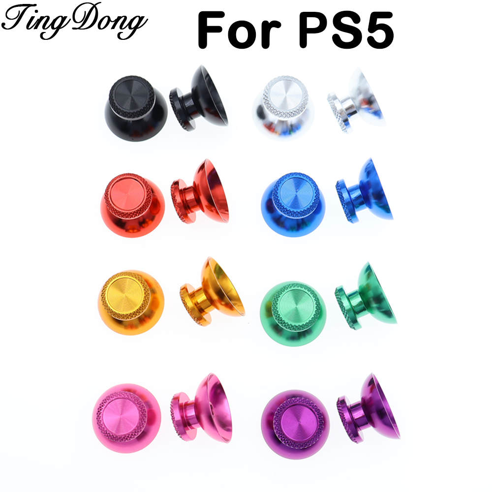 Sony Controller Dualsense - 1 คู่ปุ่มโลหะอัลลอยด์ 3D ฝาครอบจอยสติ๊กแบบอะนาล็อกสำหรับ PS5 ดูอัลเซนส์