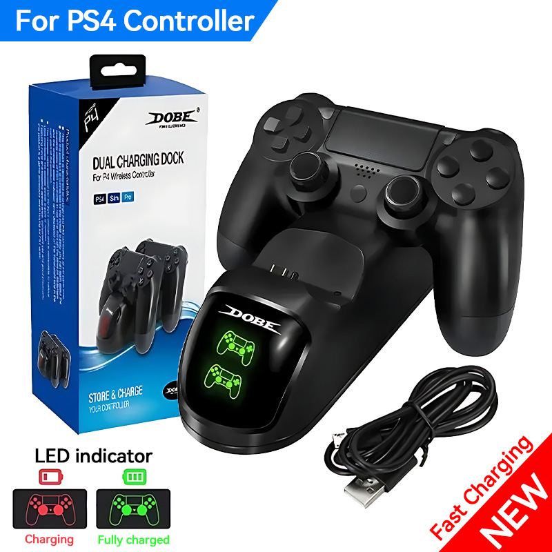 Gaming Console Station - ใหม่ PS4 สถานีชาร์จไร้สาย Fast Charger สําหรับเกมคอนโทรลเลอร์ไฟ