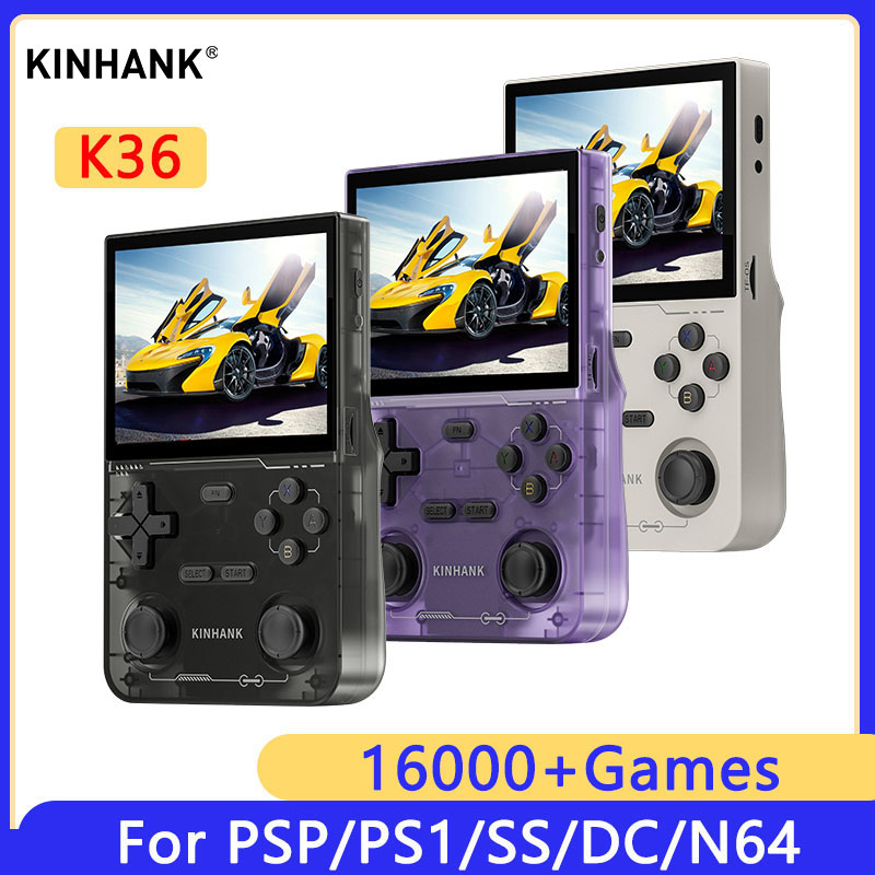 Gaming Console For Kids - KINHANK K36 Retro คอนโซลวิดีโอเกมมือถือ 500nit หน้าจอ