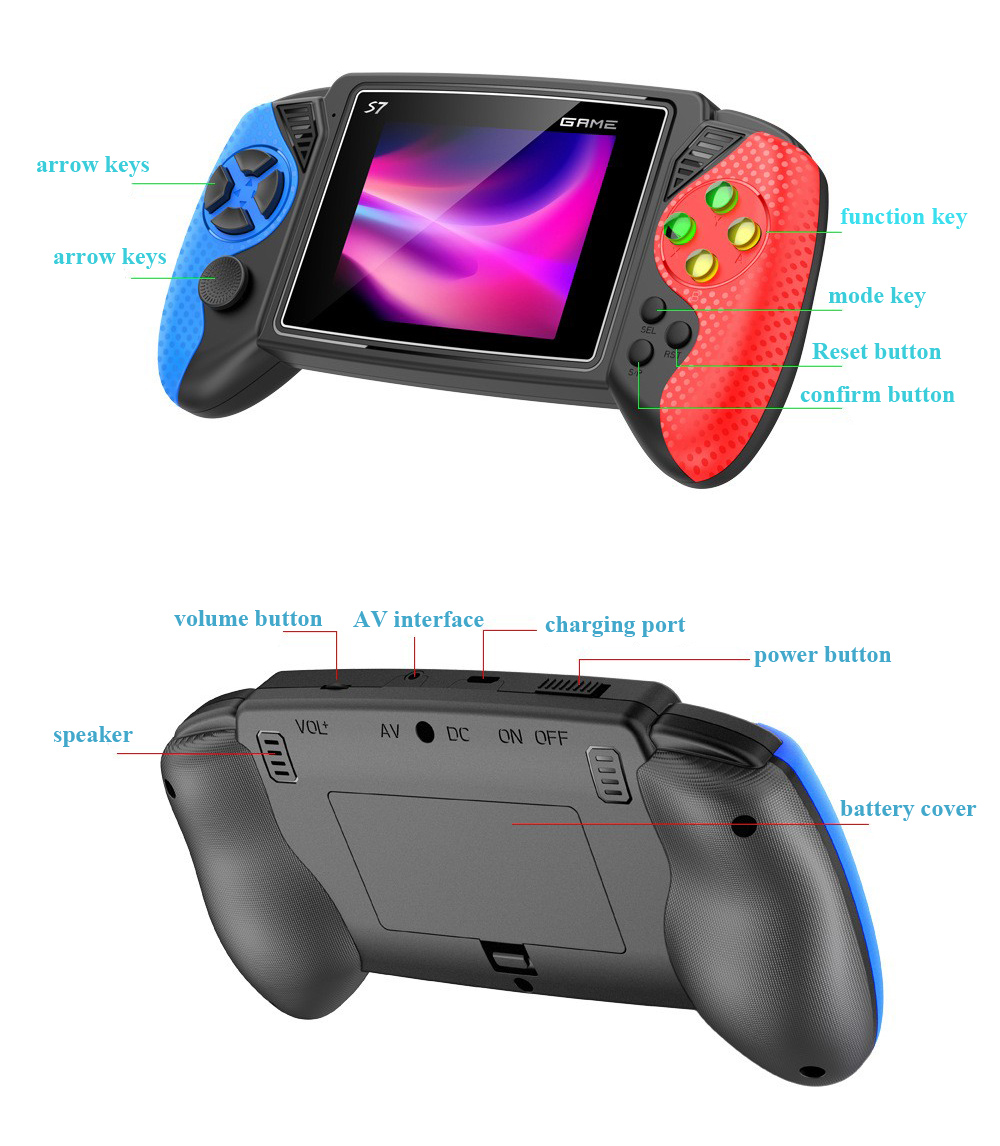 เครื่องเล่นเกมพกพา S7 Retro หน - Gaming Console For Kids บทวิจารณ์และราคา